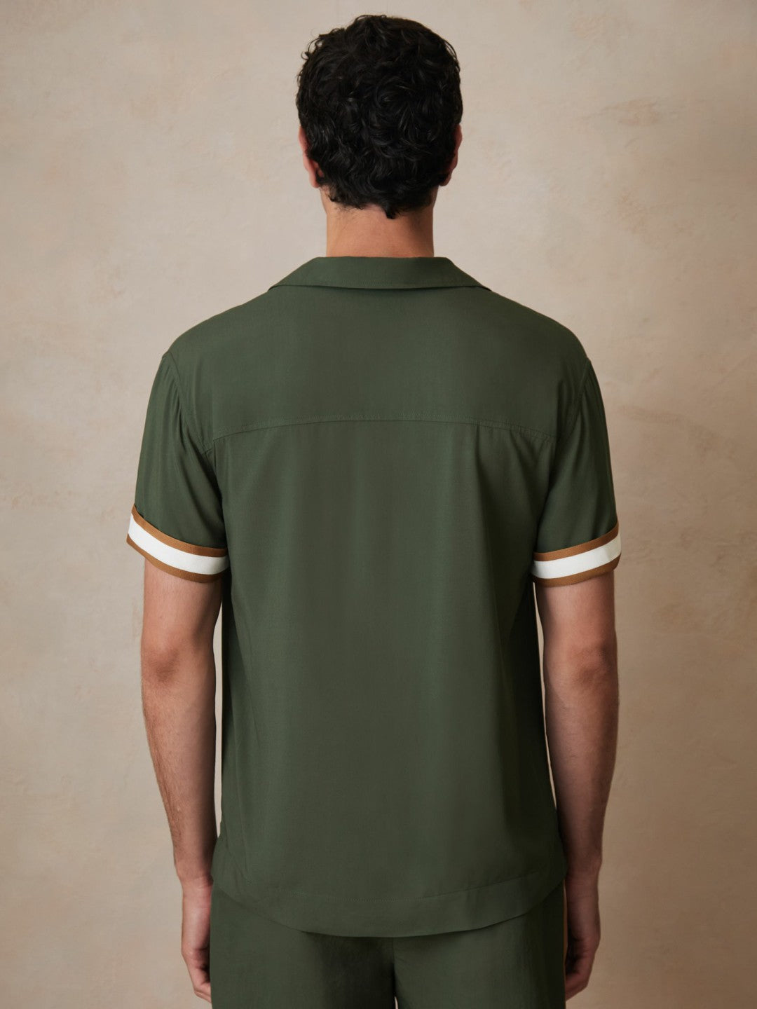 Reiss Value - | Ché Stripe-Cuff Shirt in Pine Green