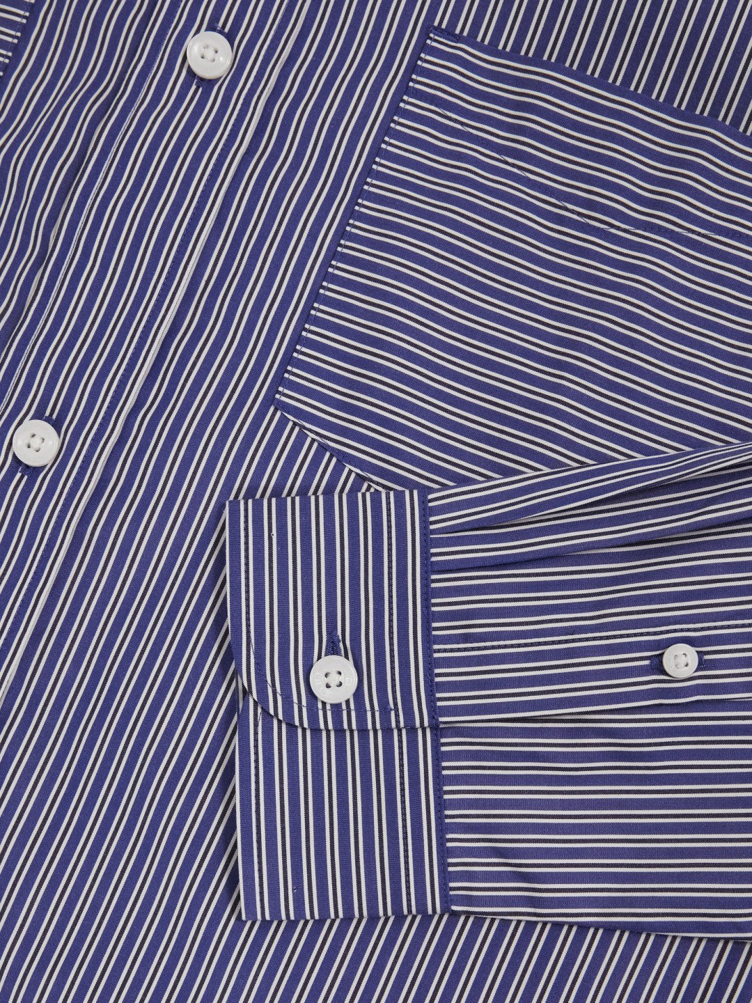 Reiss Popular Choice - Cotton-Poplin Stripe Twin-Pocket Shirt in Blue/White