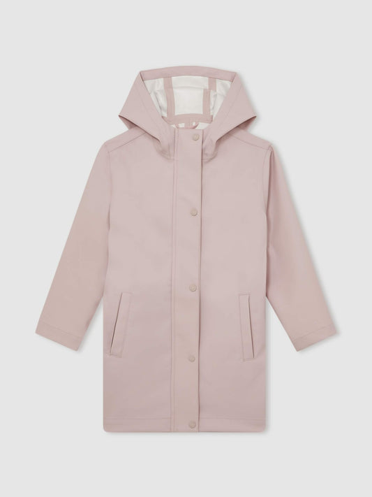 Reiss Best Seller - Hooded Rain Jacket in Pink