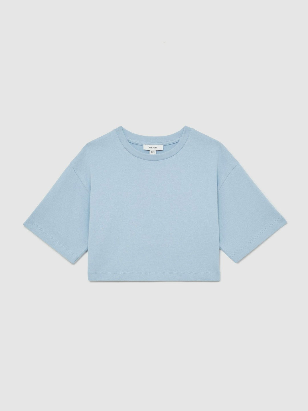 Reiss Popular Choice - 3-9 yrs Cotton Oversized Cropped T-Shirt in Blue