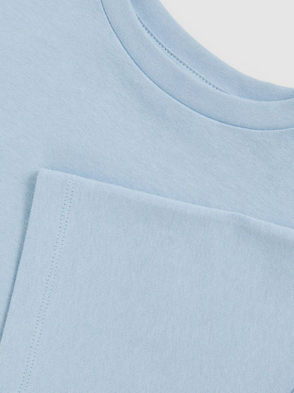 Reiss Popular Choice - 3-9 yrs Cotton Oversized Cropped T-Shirt in Blue