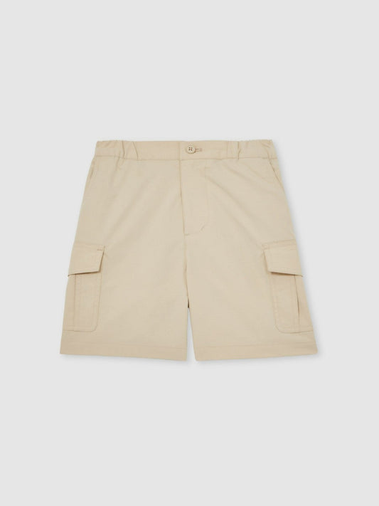 Reiss Featured - 13-14 yrs Ripstop Cargo Shorts in Light Stone