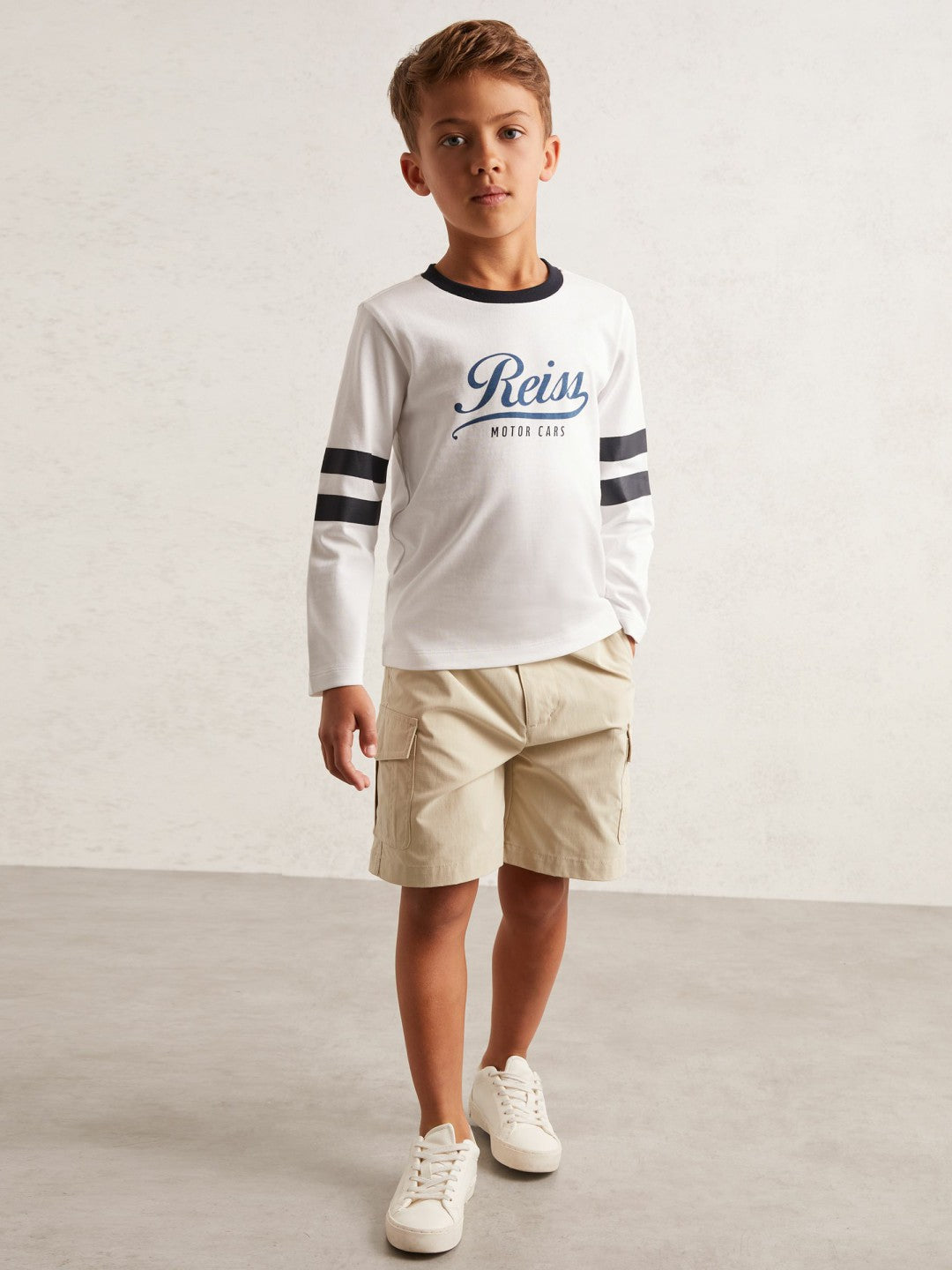 Reiss Featured - 13-14 yrs Ripstop Cargo Shorts in Light Stone