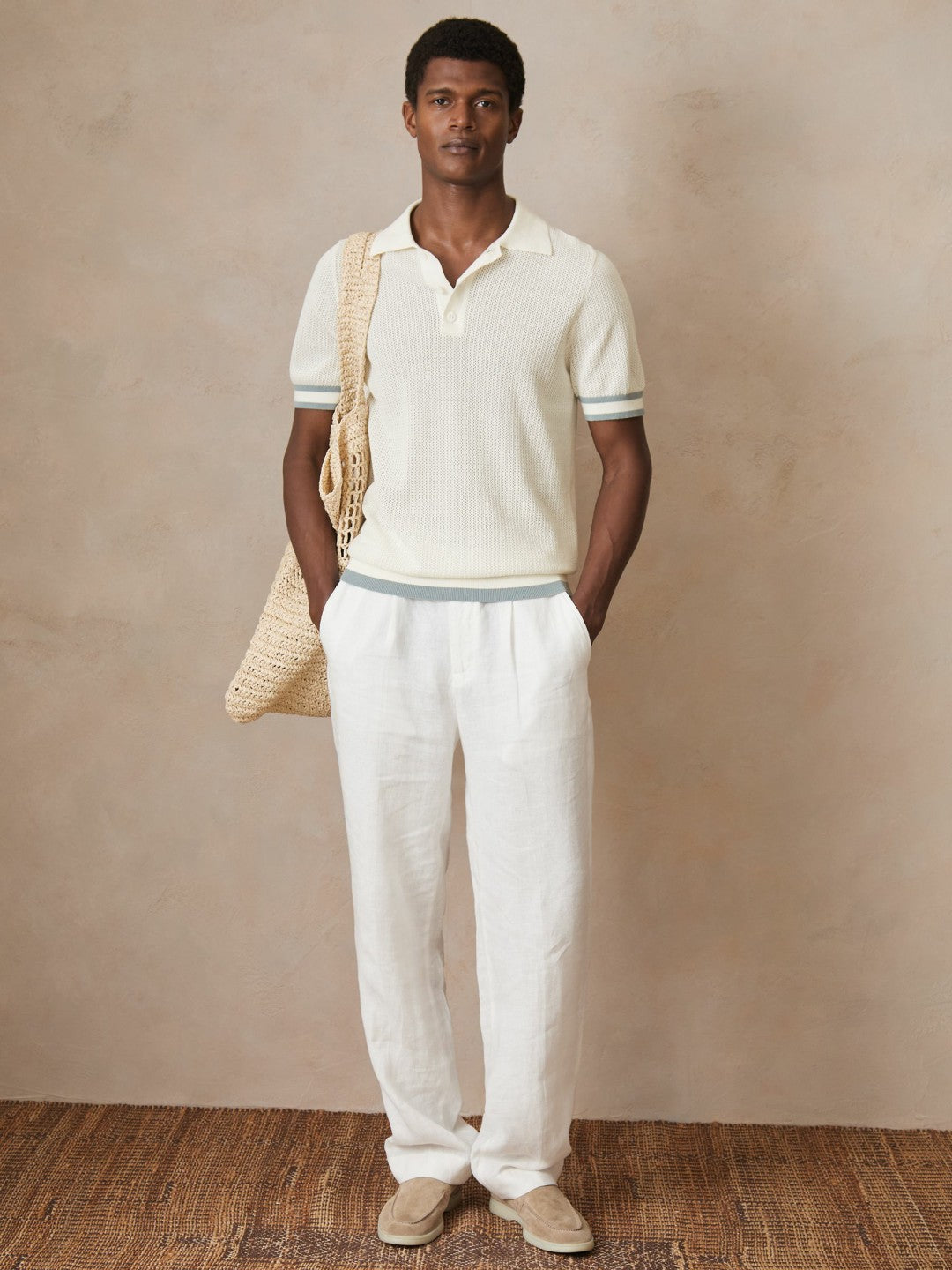 Reiss Deal - | Ché Cotton Knit Polo Shirt in White