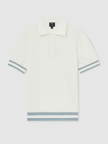 Reiss Deal - | Ché Cotton Knit Polo Shirt in White