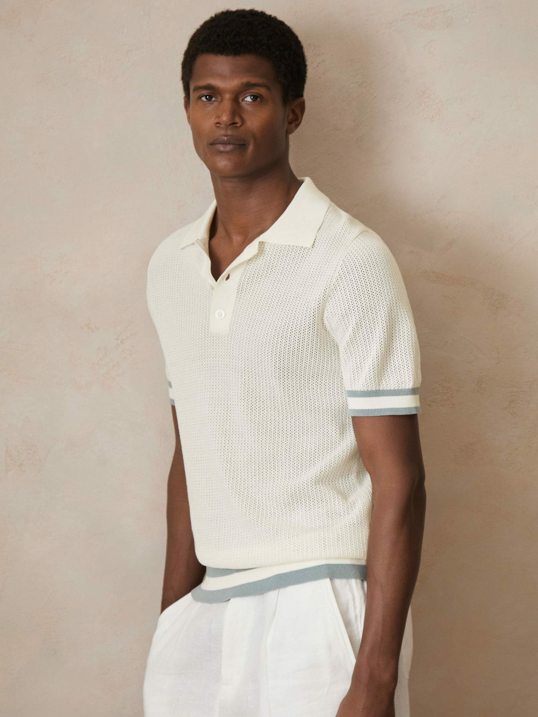 Reiss Deal - | Ché Cotton Knit Polo Shirt in White