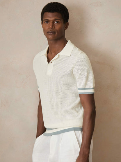 Reiss Deal - | Ché Cotton Knit Polo Shirt in White