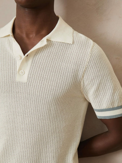 Reiss Deal - | Ché Cotton Knit Polo Shirt in White