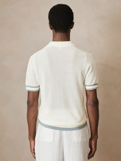 Reiss Deal - | Ché Cotton Knit Polo Shirt in White