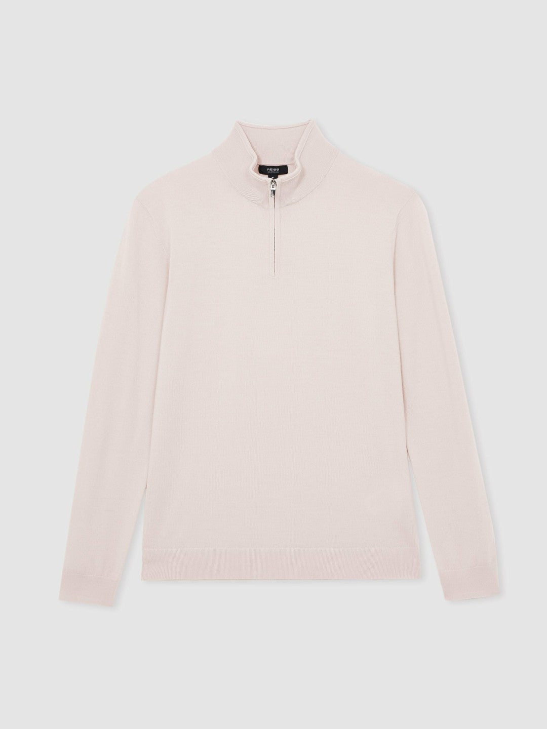 Reiss Value - Merino Wool Half-Zip Jumper in Beige