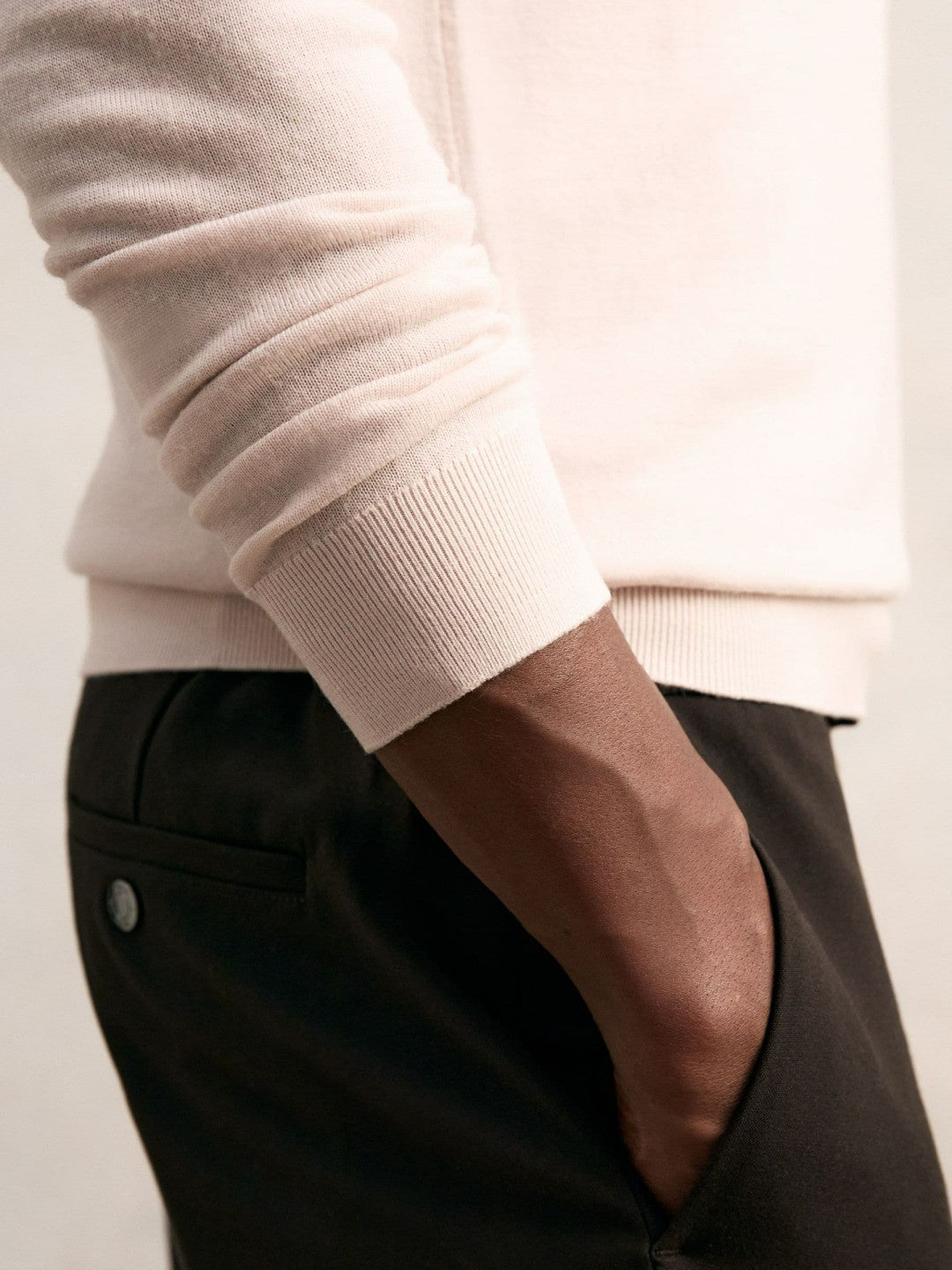 Reiss Value - Merino Wool Half-Zip Jumper in Beige