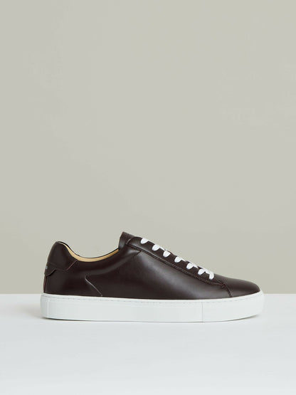 Reiss Sale - Leather Low-Top Trainers in Plum Purple