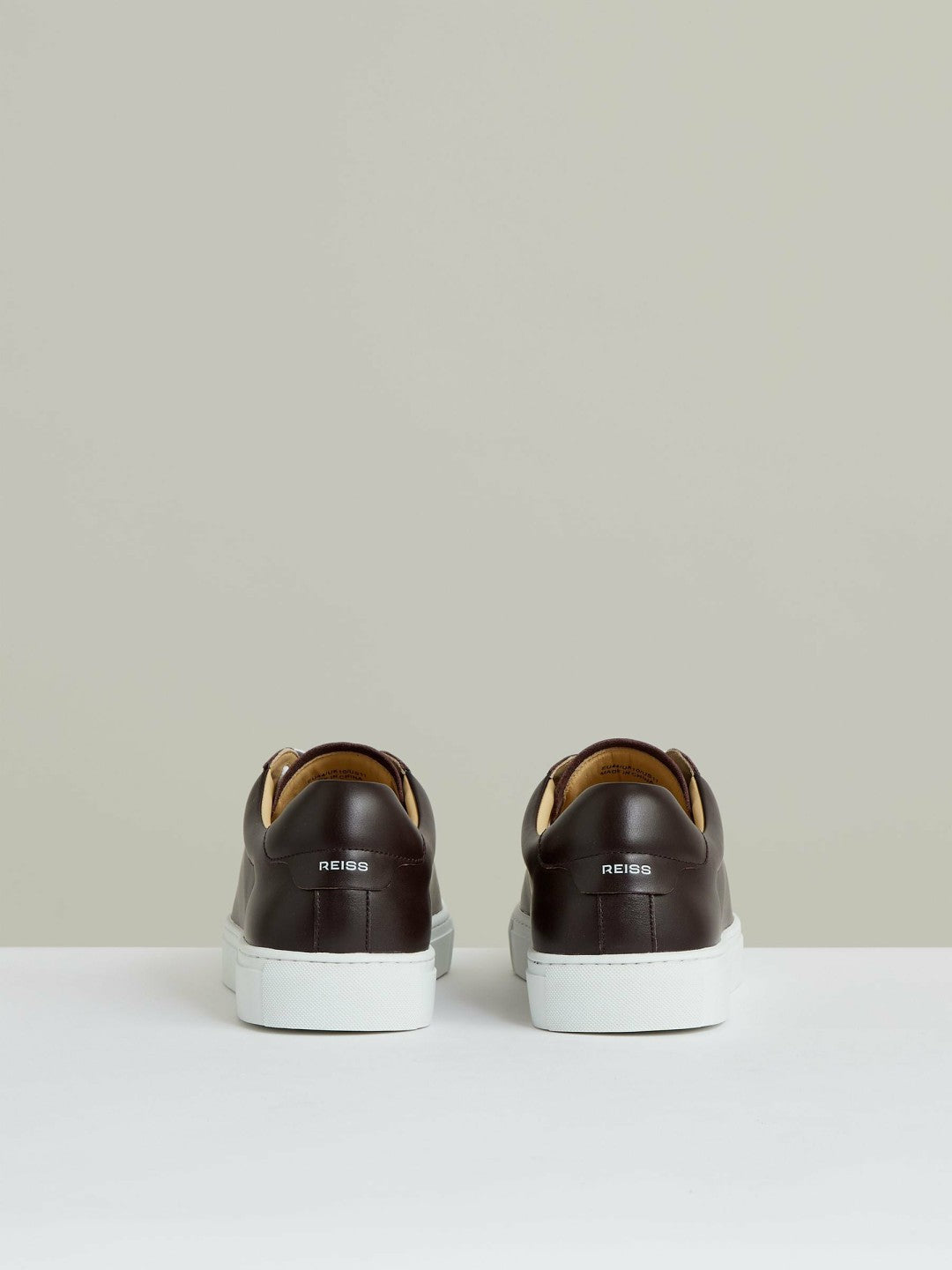 Reiss Sale - Leather Low-Top Trainers in Plum Purple