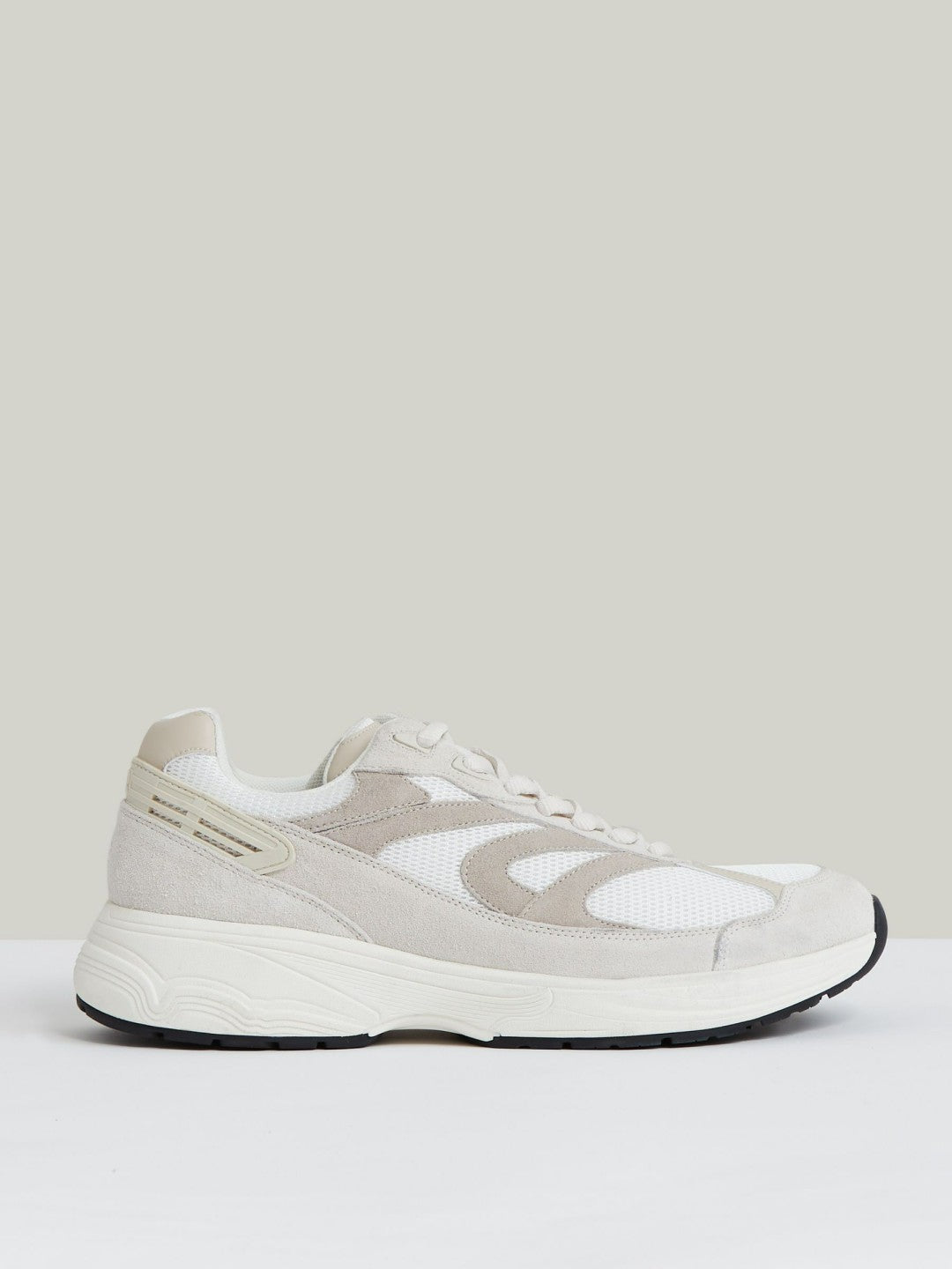 Reiss Offer - Panelled Running Trainers in Off White/Stone