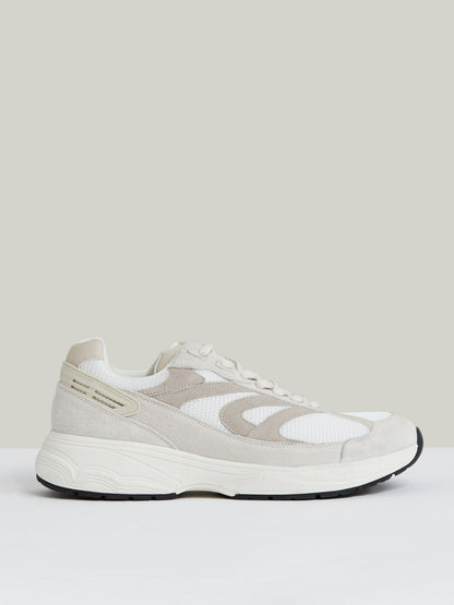 Reiss Offer - Panelled Running Trainers in Off White/Stone