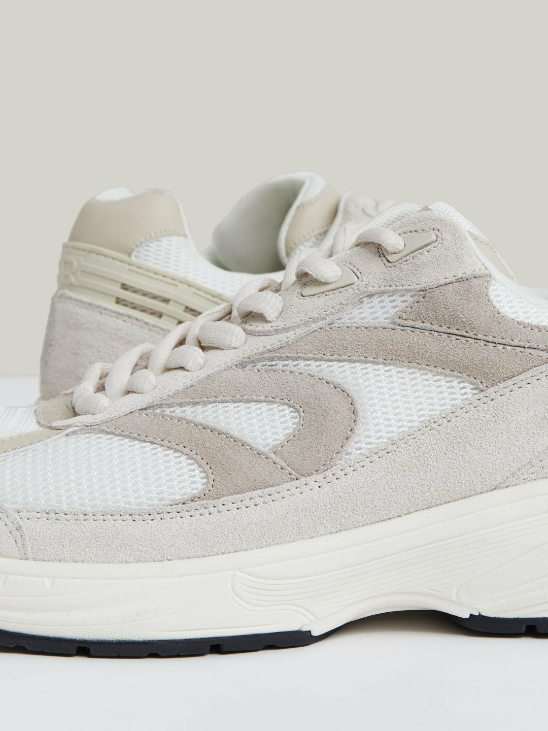 Reiss Offer - Panelled Running Trainers in Off White/Stone