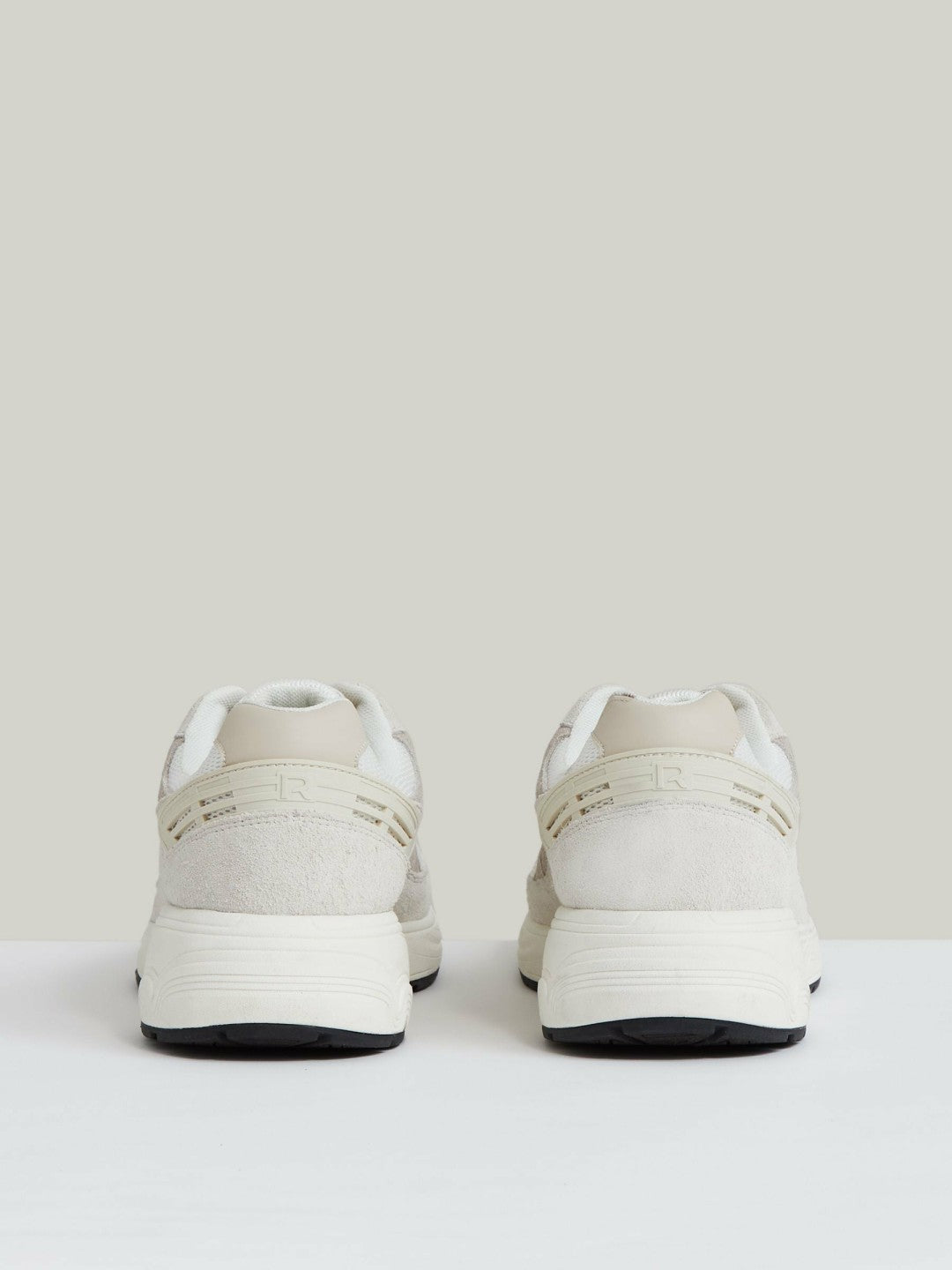 Reiss Offer - Panelled Running Trainers in Off White/Stone
