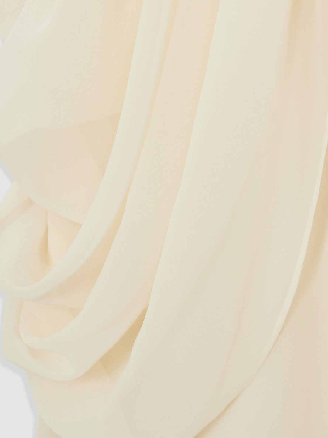 Reiss Draped Chiffon Sleeveless Mini Dress in Ivory