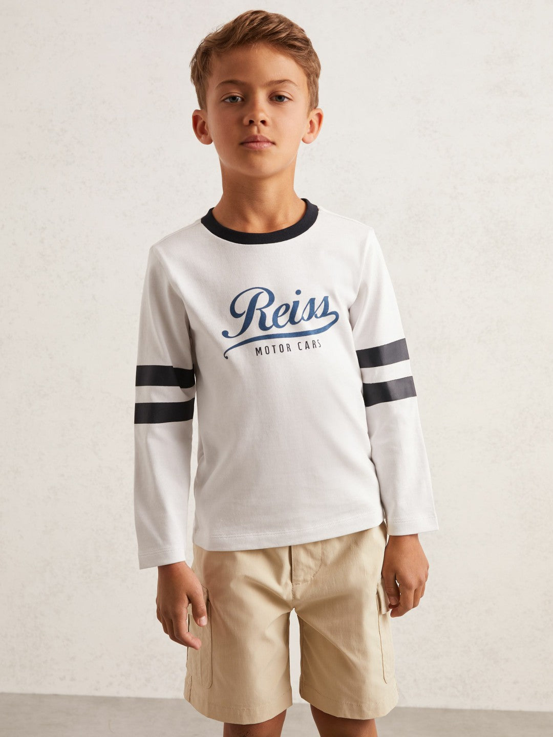 Reiss Sale - 3-9 yrs Cotton Motor Cars Logo T-Shirt in White/Blue