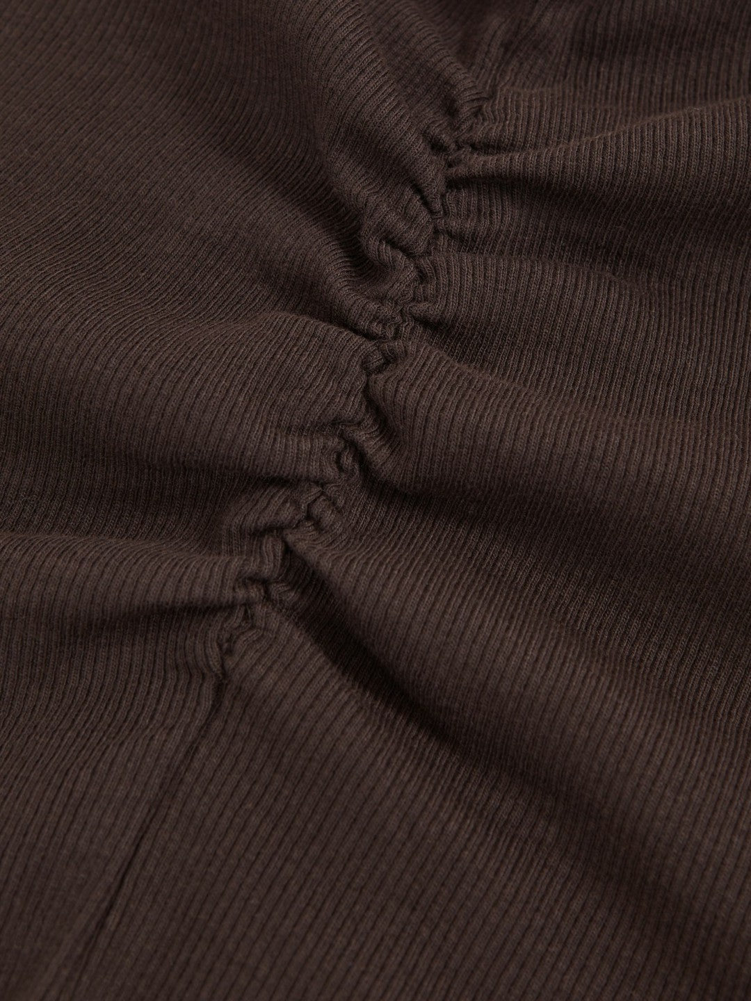 Reiss Sale - 13-14 yrs Cotton Ruched Long-Sleeve T-Shirt with Stretch in Chocolate