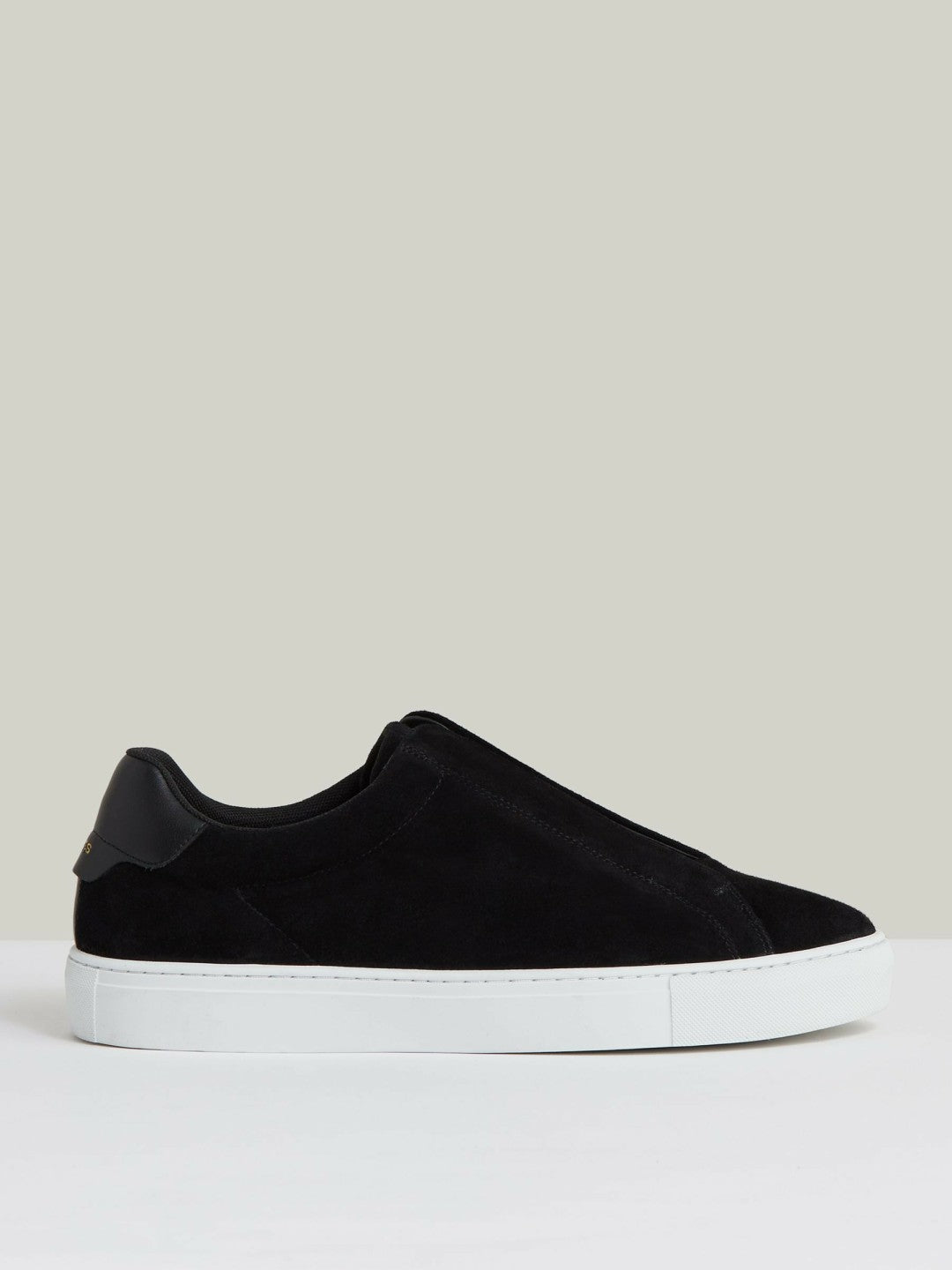 Reiss Savings - Suede Slip-On Elasticated Trainers in Black