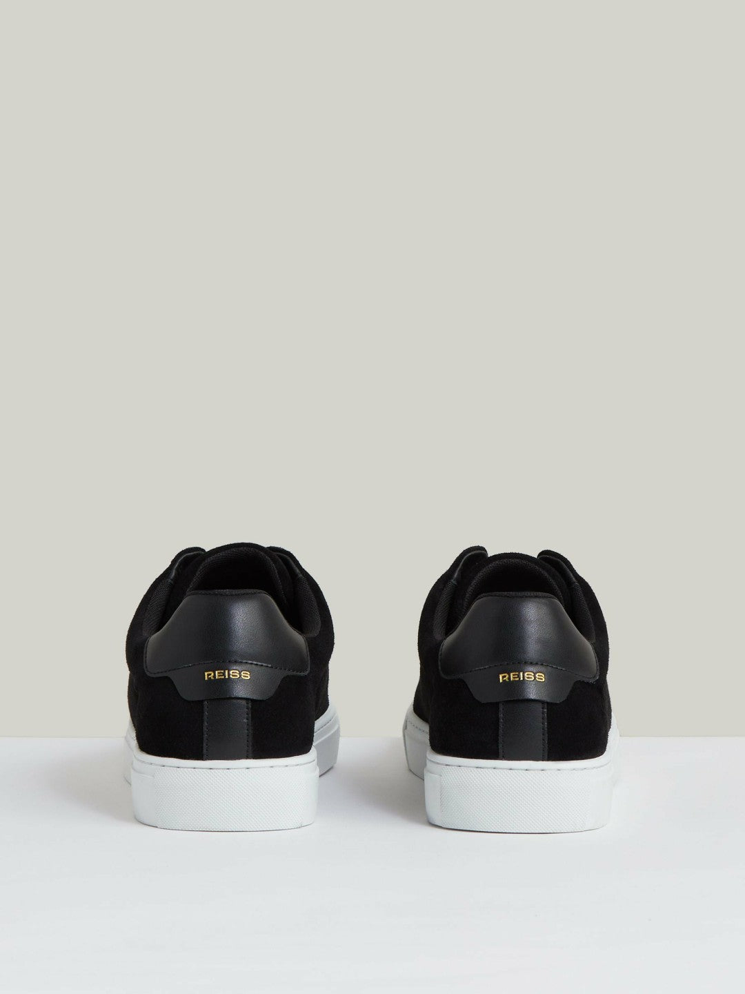 Reiss Savings - Suede Slip-On Elasticated Trainers in Black