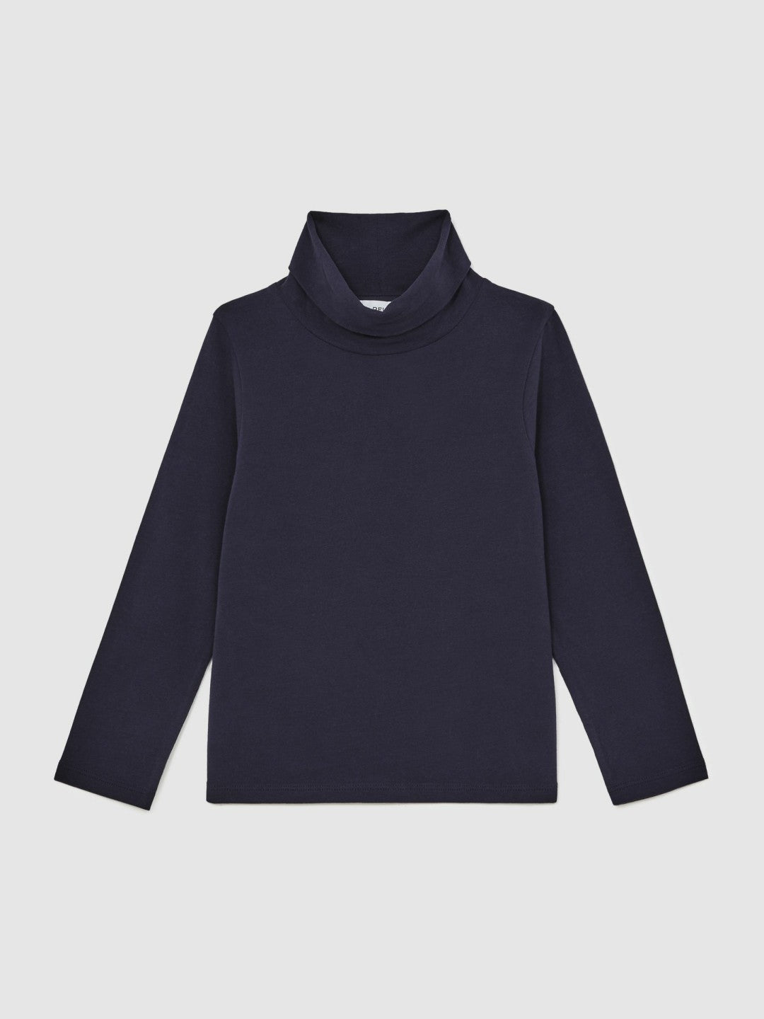 Reiss Popular Choice - 13-14 yrs Cotton-Jersey Roll-Neck Top with Stretch in Navy