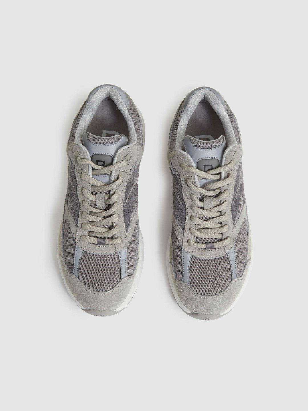 Reiss Offer - Panelled Running Trainers in Grey