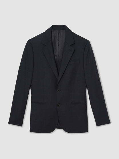 Reiss Deal - Slim-Fit Wool Single Breasted Check Suit Blazer in Navy
