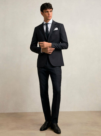 Reiss Deal - Slim-Fit Wool Single Breasted Check Suit Blazer in Navy