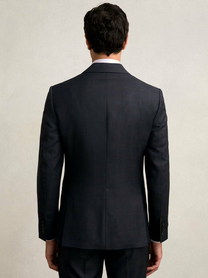 Reiss Deal - Slim-Fit Wool Single Breasted Check Suit Blazer in Navy