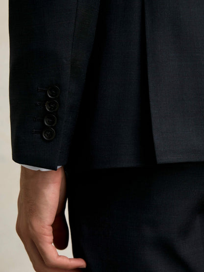 Reiss Deal - Slim-Fit Wool Single Breasted Check Suit Blazer in Navy