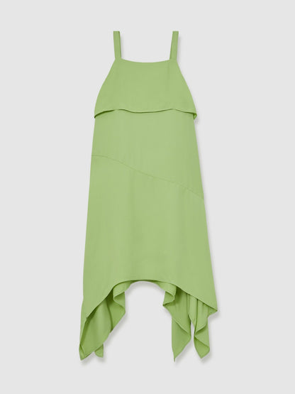 Reiss Affordable - 4-9 yrs Handkerchief-Hem Sleeveless Dress in Green