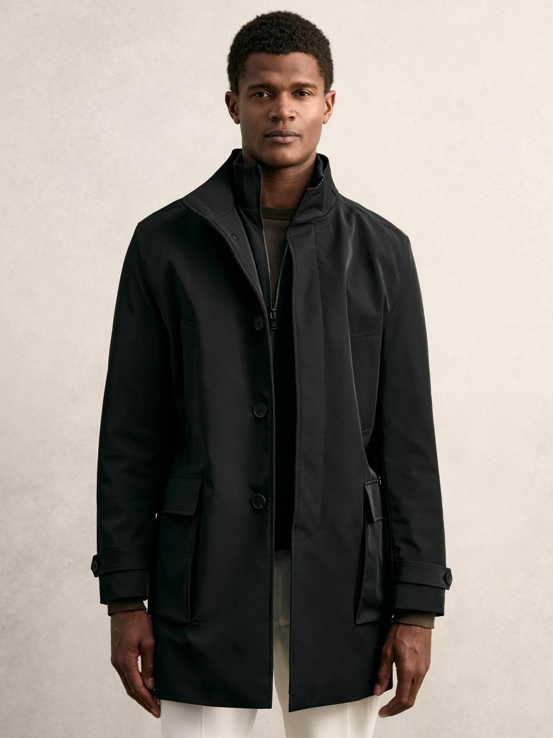 Reiss Savings - Hybrid Removable-Gilet Overcoat in Black