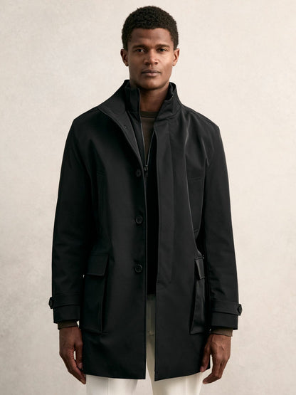 Reiss Savings - Hybrid Removable-Gilet Overcoat in Black