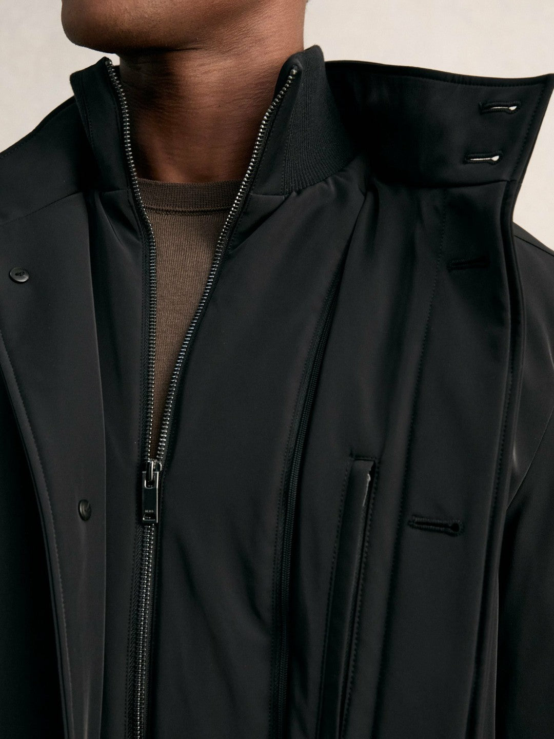 Reiss Savings - Hybrid Removable-Gilet Overcoat in Black