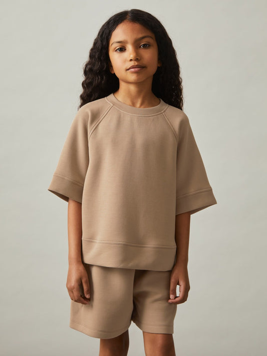 Reiss Best Seller - 9-13 yrs Modal-Blend Sweatshirt And Shorts Set in Mink