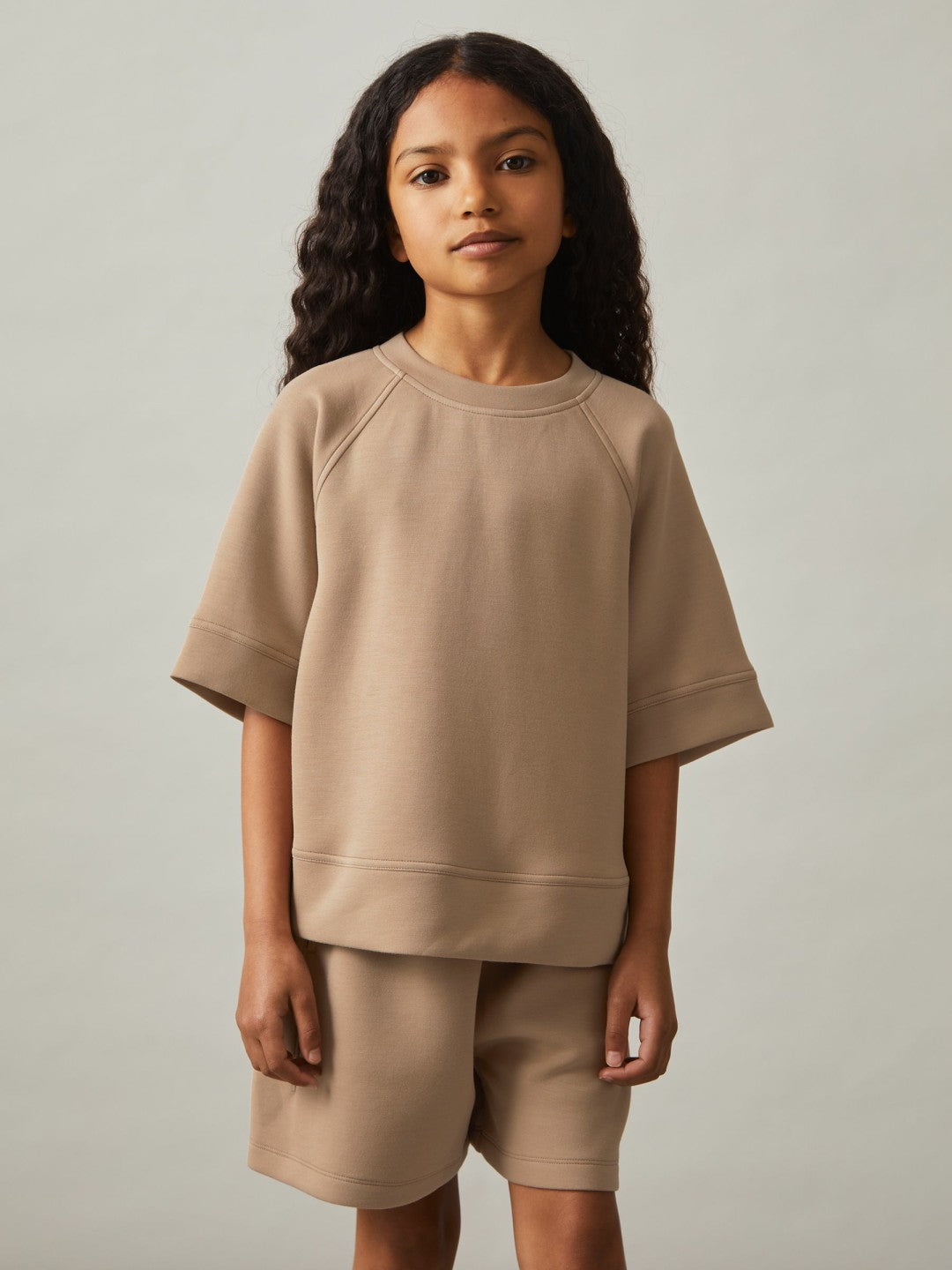 Reiss Best Seller - 3-9 yrs Modal-Blend Sweatshirt And Shorts Set in Mink