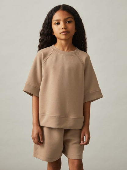 Reiss Best Seller - 3-9 yrs Modal-Blend Sweatshirt And Shorts Set in Mink