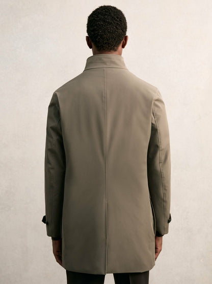Reiss Best Seller - Hybrid Removable-Gilet Overcoat in Mushroom Brown