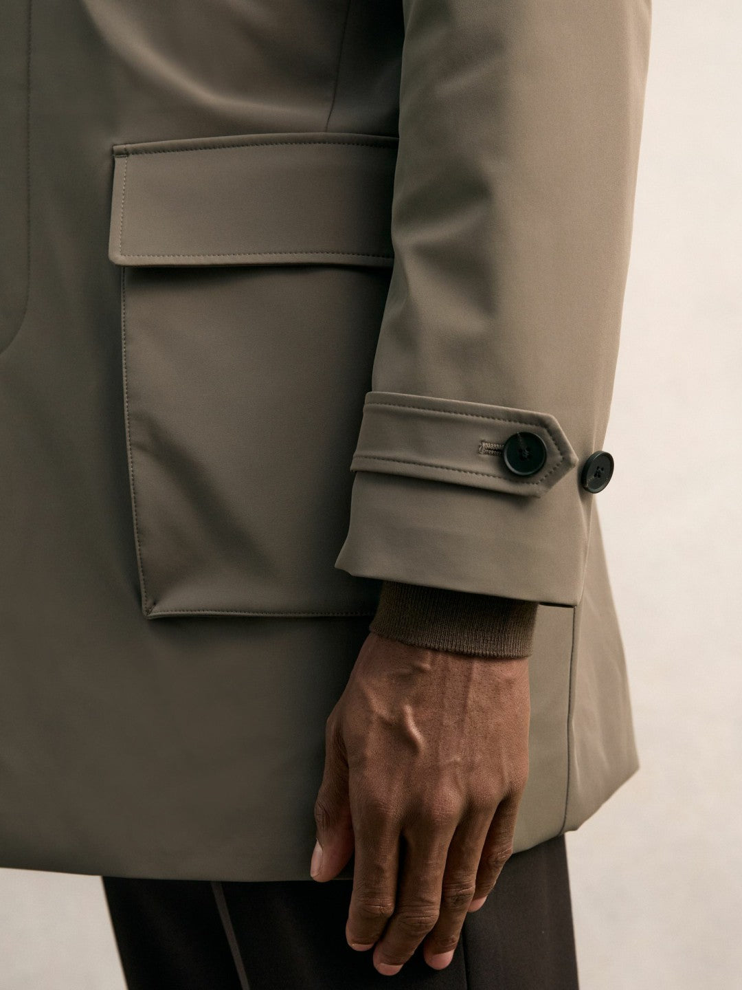 Reiss Best Seller - Hybrid Removable-Gilet Overcoat in Mushroom Brown