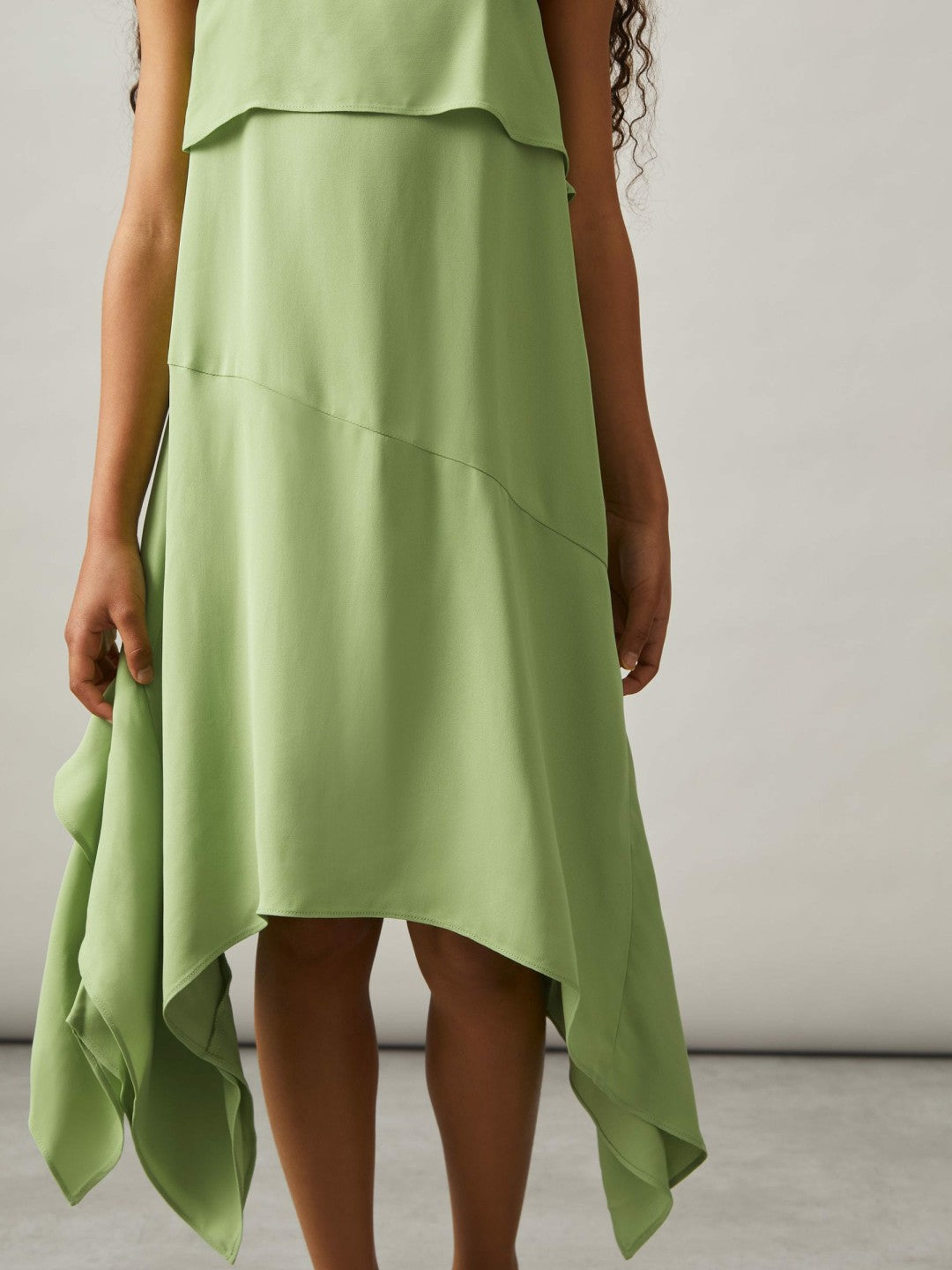 Reiss 9-13 yrs Handkerchief-Hem Sleeveless Dress in Green