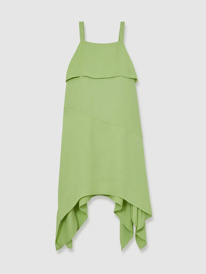 Reiss 9-13 yrs Handkerchief-Hem Sleeveless Dress in Green