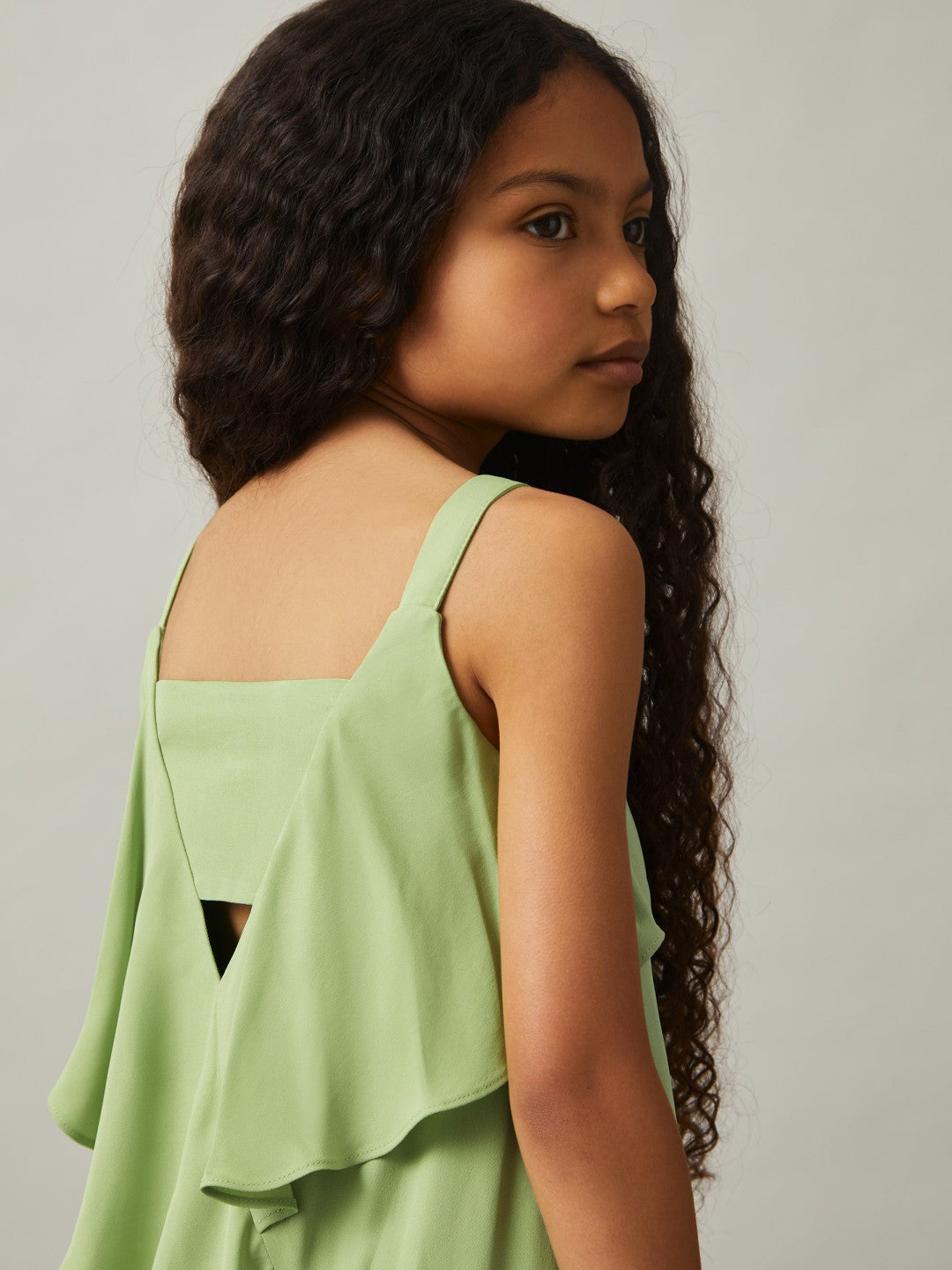 Reiss 9-13 yrs Handkerchief-Hem Sleeveless Dress in Green