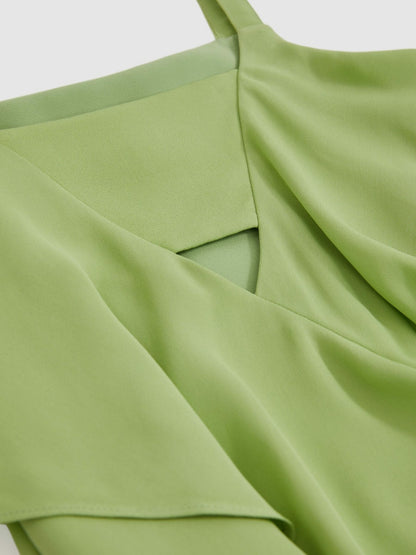 Reiss 9-13 yrs Handkerchief-Hem Sleeveless Dress in Green