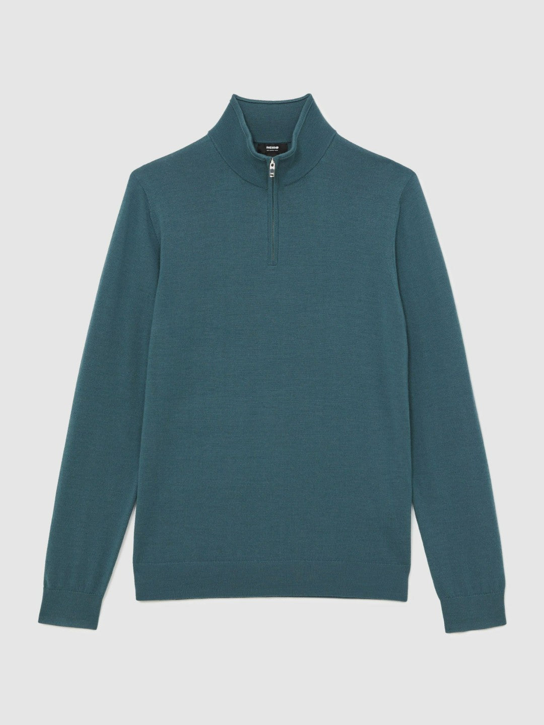 Reiss Popular Choice - Merino Wool Half Zip Jumper in Orion Blue
