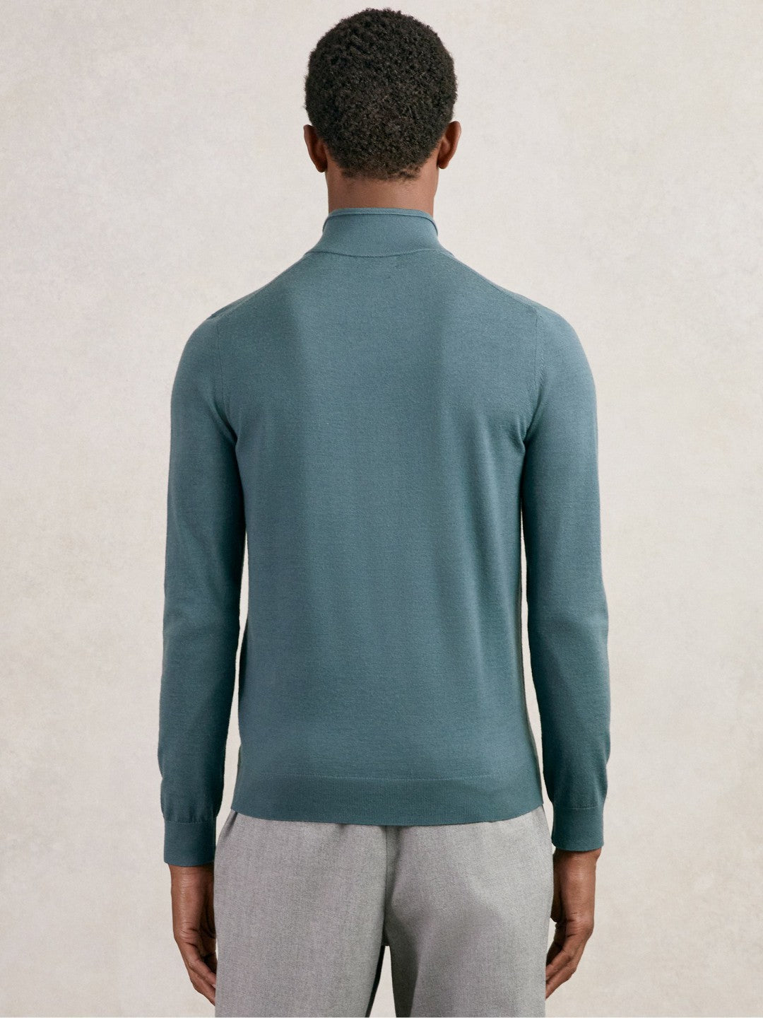 Reiss Popular Choice - Merino Wool Half Zip Jumper in Orion Blue