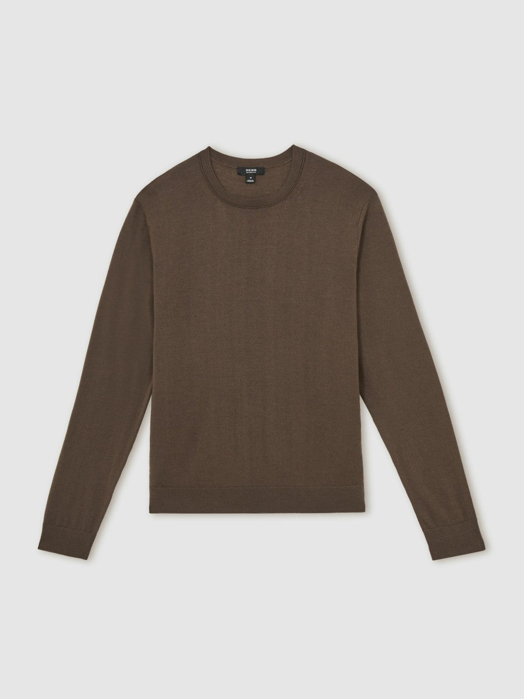 Reiss Affordable - Merino-Wool Crew-Neck Jumper in Chocolate Brown