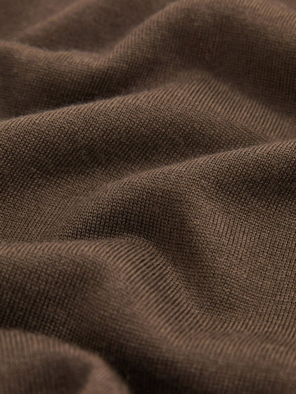 Reiss Affordable - Merino-Wool Crew-Neck Jumper in Chocolate Brown