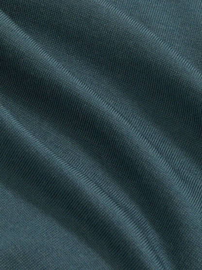 Reiss Popular Choice - Merino Wool Long-Sleeve Polo Shirt in Orion Blue